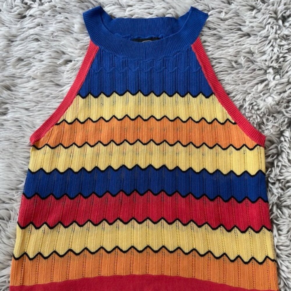 Cider Colorful Halter Sweater Vest - RUNS SMALL